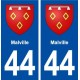 44  Malville blason ville autocollant plaque stickers