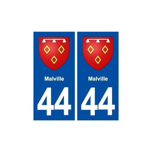44  Malville blason ville autocollant plaque stickers