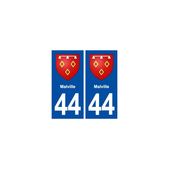 44  Malville blason ville autocollant plaque stickers