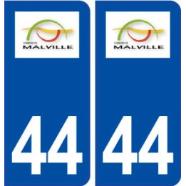 44  Malville logo ville autocollant plaque stickers