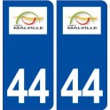 44  Malville logo ville autocollant plaque stickers