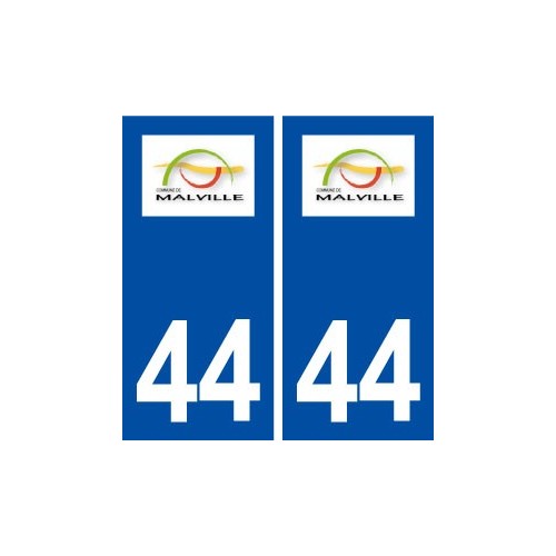 44  Malville logo ville autocollant plaque stickers