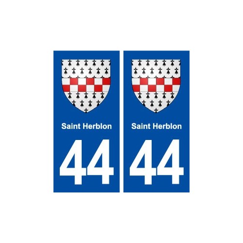 44  Saint Herblon blason ville autocollant plaque stickers