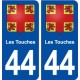 44  Touches blason ville autocollant plaque stickers