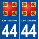 44  Touches blason ville autocollant plaque stickers