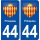 44  Prinquiau blason ville autocollant plaque stickers