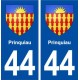 44  Prinquiau blason ville autocollant plaque stickers