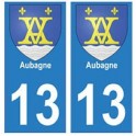 13 de la ciudad de Aubagne placa etiqueta