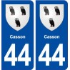 44  Casson blason ville autocollant plaque stickers