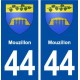 44  Mouzillon blason ville autocollant plaque stickers