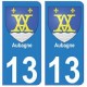 13 Aubagne ville autocollant plaque