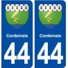 44  Cordemais blason ville autocollant plaque stickers