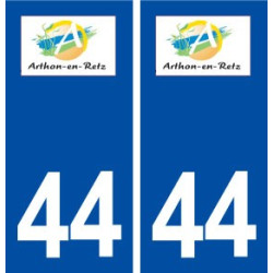 44  Arthon en Retz logo ville autocollant plaque stickers