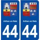 44  Arthon en Retz blason ville autocollant plaque stickers