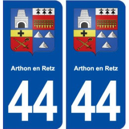 44  Arthon en Retz blason ville autocollant plaque stickers