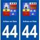44  Arthon en Retz blason ville autocollant plaque stickers
