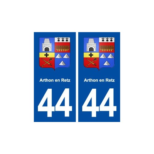 44  Arthon en Retz blason ville autocollant plaque stickers