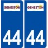 44  Geneston logo ville autocollant plaque stickers