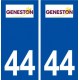 44  Geneston logo ville autocollant plaque stickers