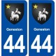 44  Geneston blason ville autocollant plaque stickers