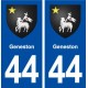 44  Geneston blason ville autocollant plaque stickers