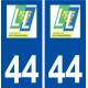 44  La Limouzinière logo ville autocollant plaque stickers