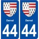 44  Derval blason ville autocollant plaque stickers