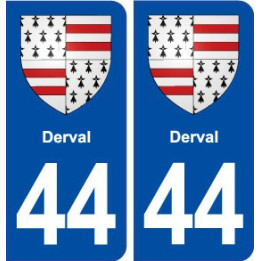 44  Derval blason ville autocollant plaque stickers