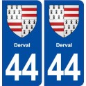 44  Derval blason ville autocollant plaque stickers