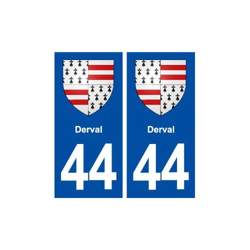 44  Derval blason ville autocollant plaque stickers