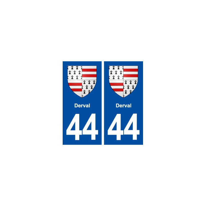 44  Derval blason ville autocollant plaque stickers