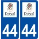 44  Derval logo ville autocollant plaque stickers