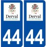 44  Derval logo ville autocollant plaque stickers