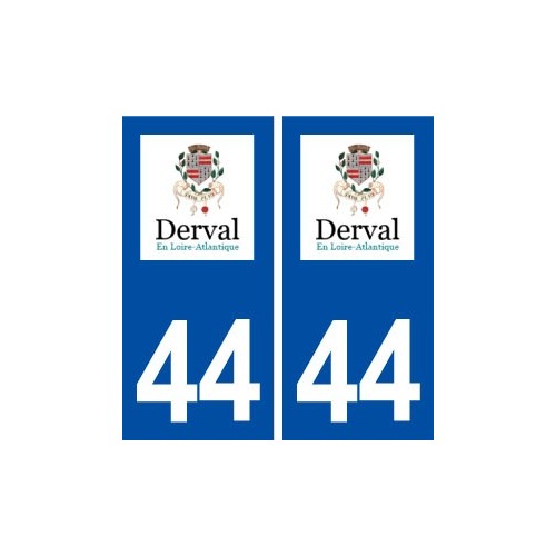 44  Derval logo ville autocollant plaque stickers
