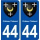 44  Château Thébaud blason ville autocollant plaque stickers
