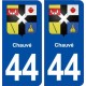44  Chauvé blason ville autocollant plaque stickers