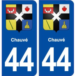 44  Chauvé blason ville autocollant plaque stickers