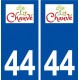 44  Chauvé logo ville autocollant plaque stickers