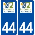 44  La Chapelle des Marais logo ville autocollant plaque stickers