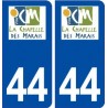 44  La Chapelle des Marais logo ville autocollant plaque stickers
