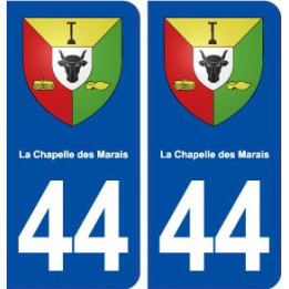 44  La Chapelle des Marais blason ville autocollant plaque stickers