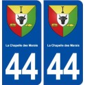 44  La Chapelle des Marais blason ville autocollant plaque stickers