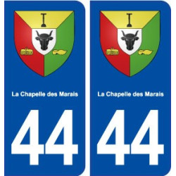 44  La Chapelle des Marais blason ville autocollant plaque stickers