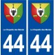 44  La Chapelle des Marais blason ville autocollant plaque stickers
