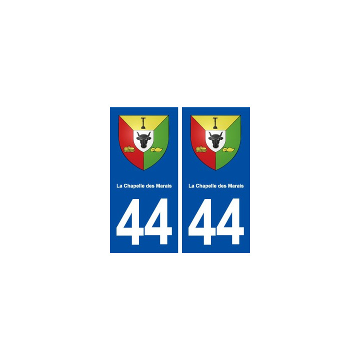 44  La Chapelle des Marais blason ville autocollant plaque stickers