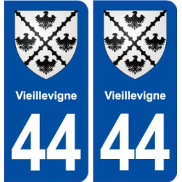 44  Vieillevigne blason ville autocollant plaque stickers