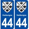 44  Vieillevigne blason ville autocollant plaque stickers