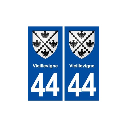 44  Vieillevigne blason ville autocollant plaque stickers