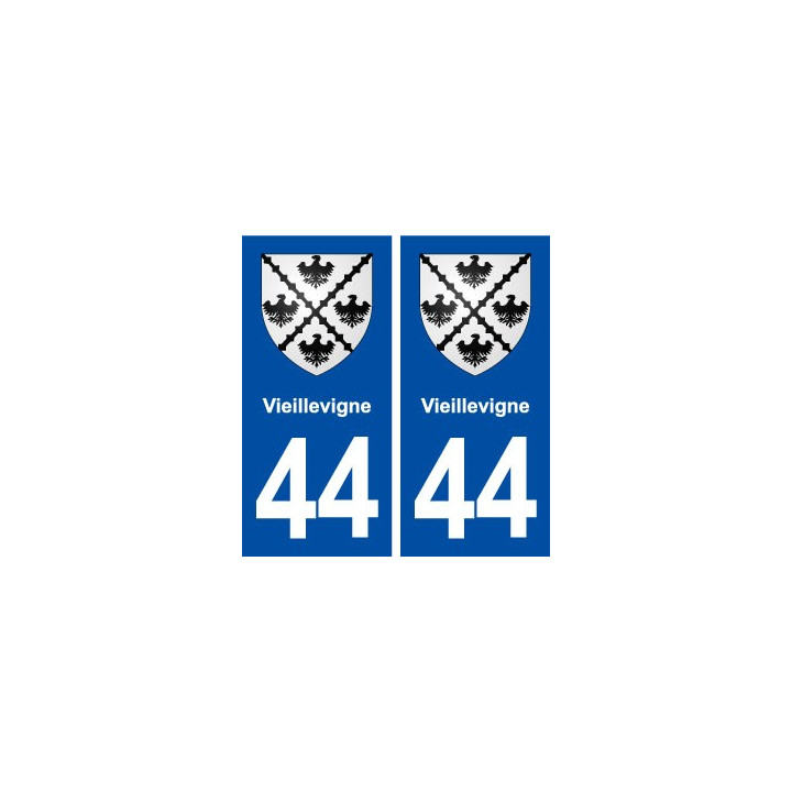 44  Vieillevigne blason ville autocollant plaque stickers