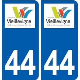 44  Vieillevigne logo ville autocollant plaque stickers